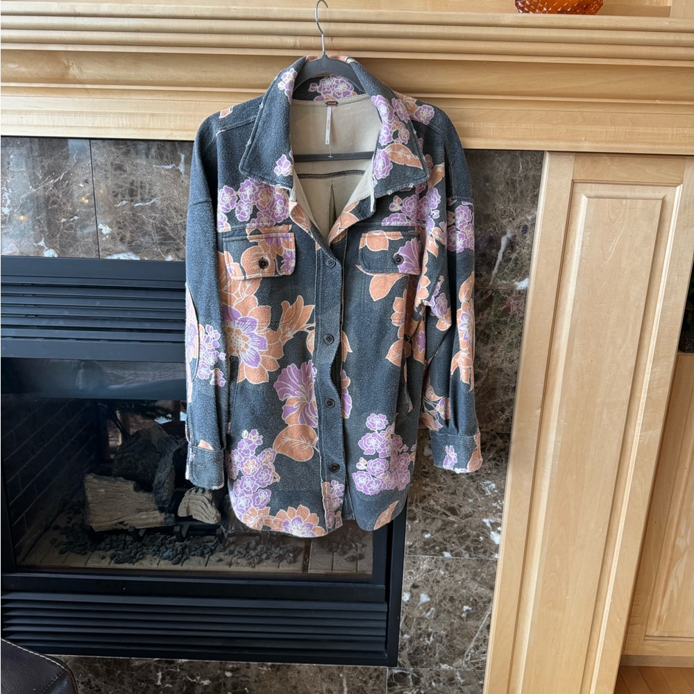 Free people floral ruby jacket oversized size small nwot